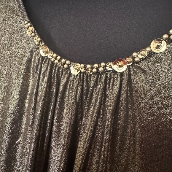 Ruby Road Embellished Black and Gold Shimmer Short Sleeve - Picture 6 of 6